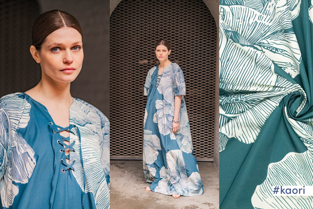 Ocean Bloom – Wasserabweisender Trenchstoff mit Blumen | Fibre Mood 39 Fibre Mood 