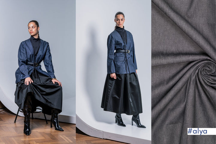 Midnight Hemp – Baumwoll-Hanf Twill Navy | Fibre Mood 40 Fadenwunsch 