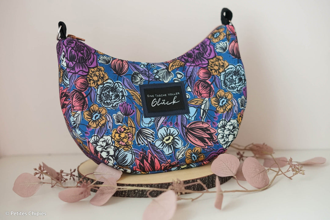 Oxfordgewebe wasserabweisend – „Flower Garden - Blau“ | Cherry Picking Fadenwunsch 