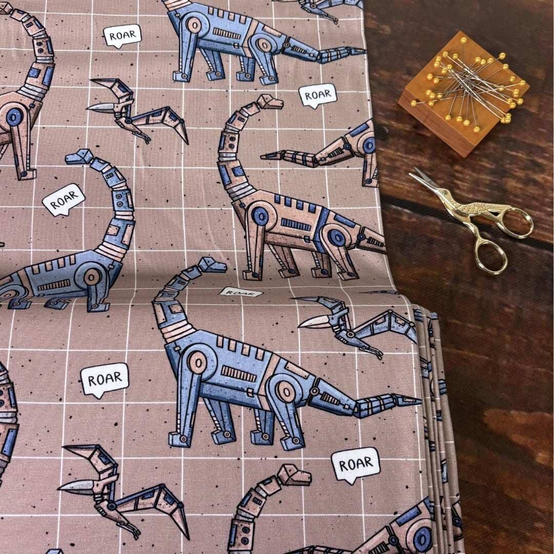 Jersey "Robo Dino Dunkelbeige" fadenwunsch 