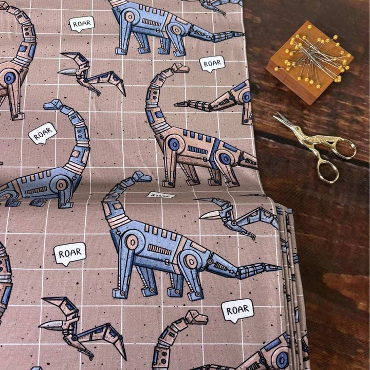 Jersey "Robo Dino Dunkelbeige" fadenwunsch 
