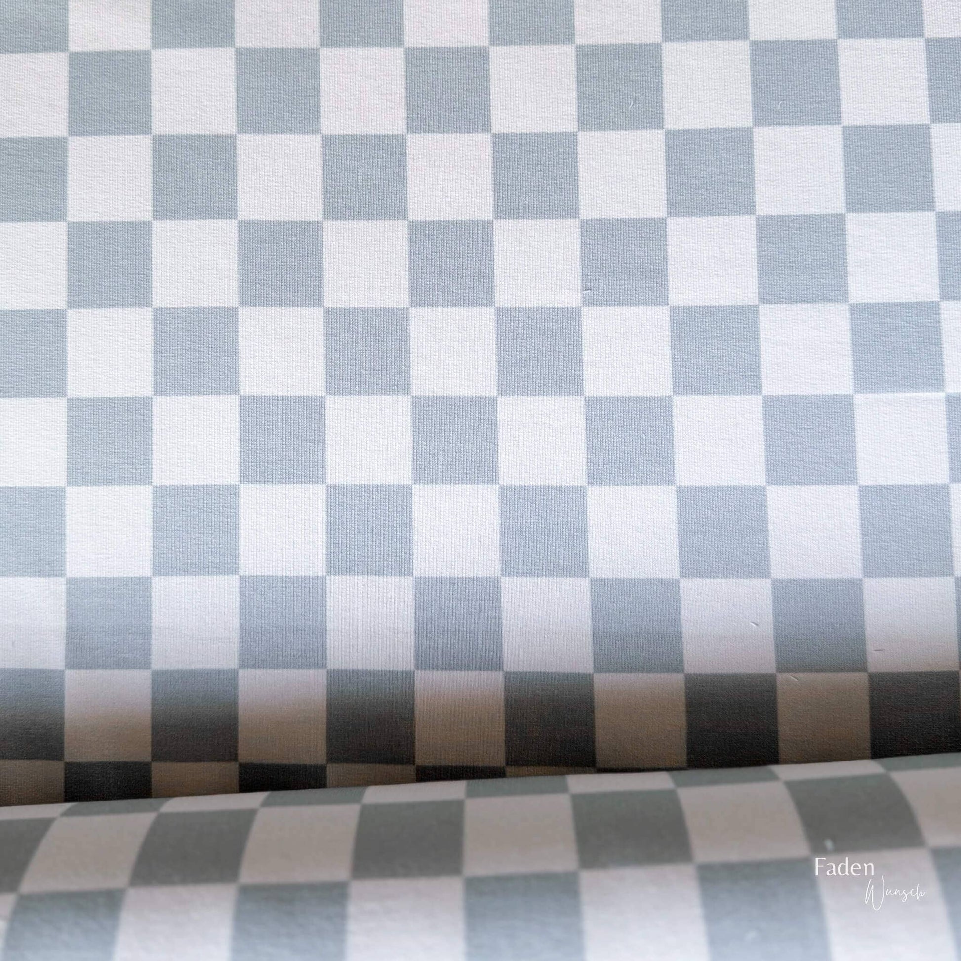 French Terry Checkerboard Grau fadenwunsch 