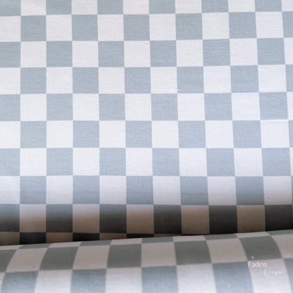 French Terry Checkerboard Grau fadenwunsch 