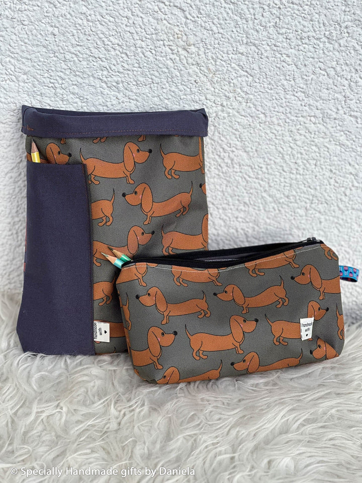 Oxfordgewebe wasserabweisend - Dackel Taupe | Cherry Picking Fadenwunsch 