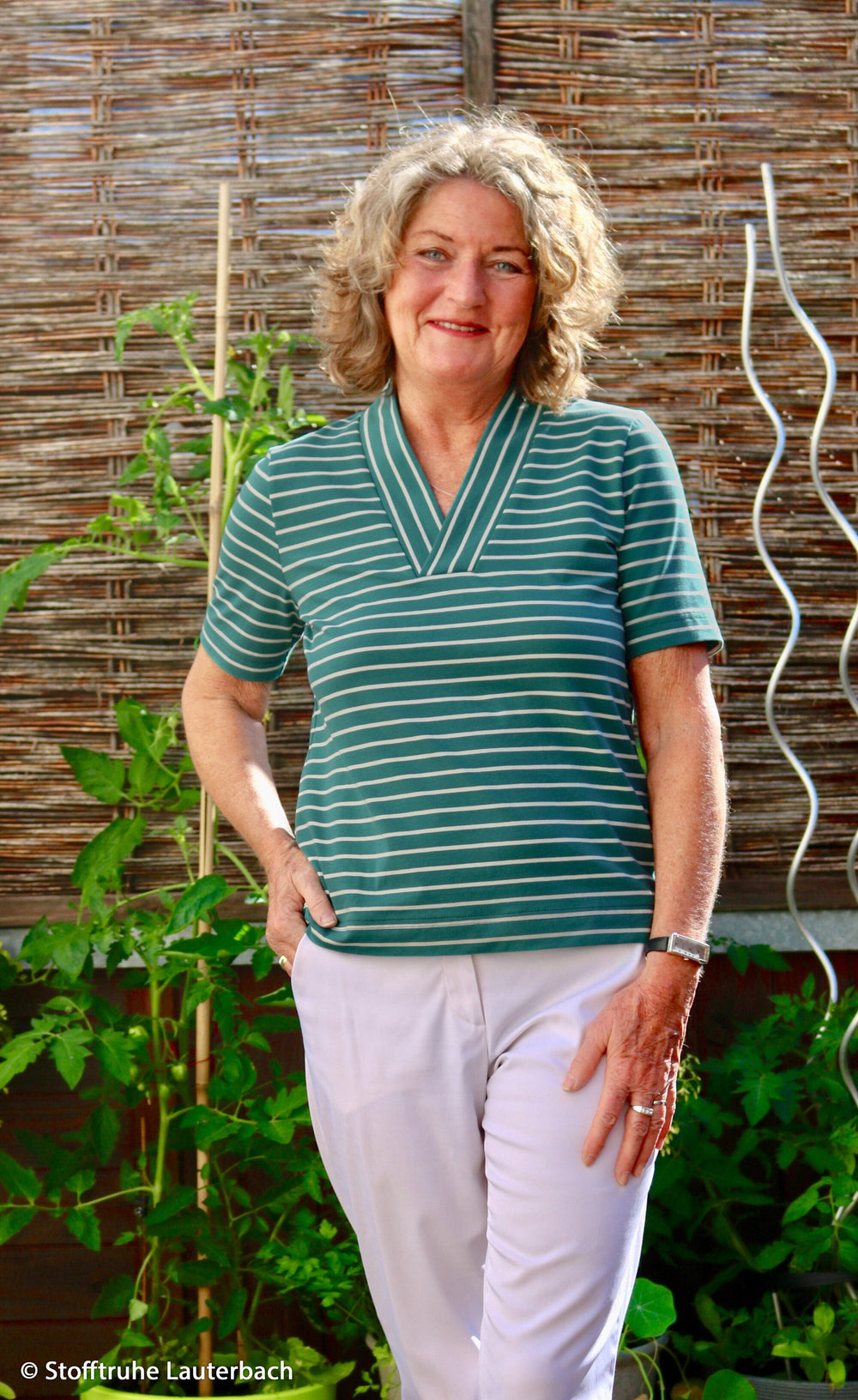 Jersey Streifen Pertol-Grün | Frühjahr Sommer 26 Fadenwunsch 