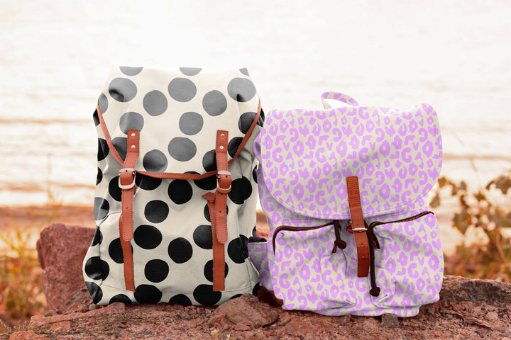 Oxfordgewebe "Colourful Dots – Hellbeige/Schwarz" | Cherry Picking