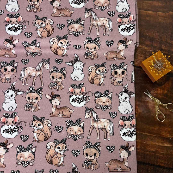 French Terry "Tierfreunde Leoprint Mauve" fadenwunsch 
