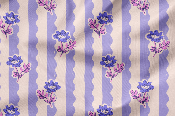 Vorbestellung | "Flower Wave Stripes Lila" fadenwunsch 