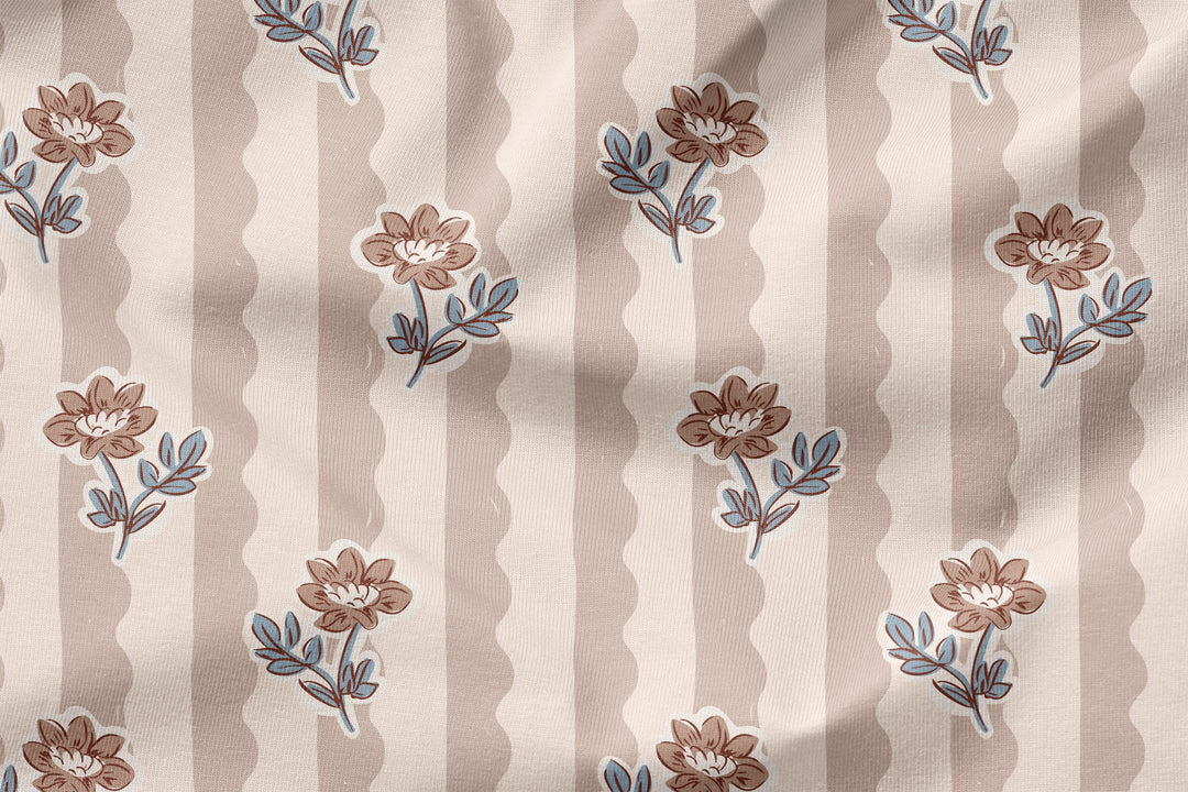 Vorbestellung | "Flower Wave Stripes Beige" fadenwunsch 