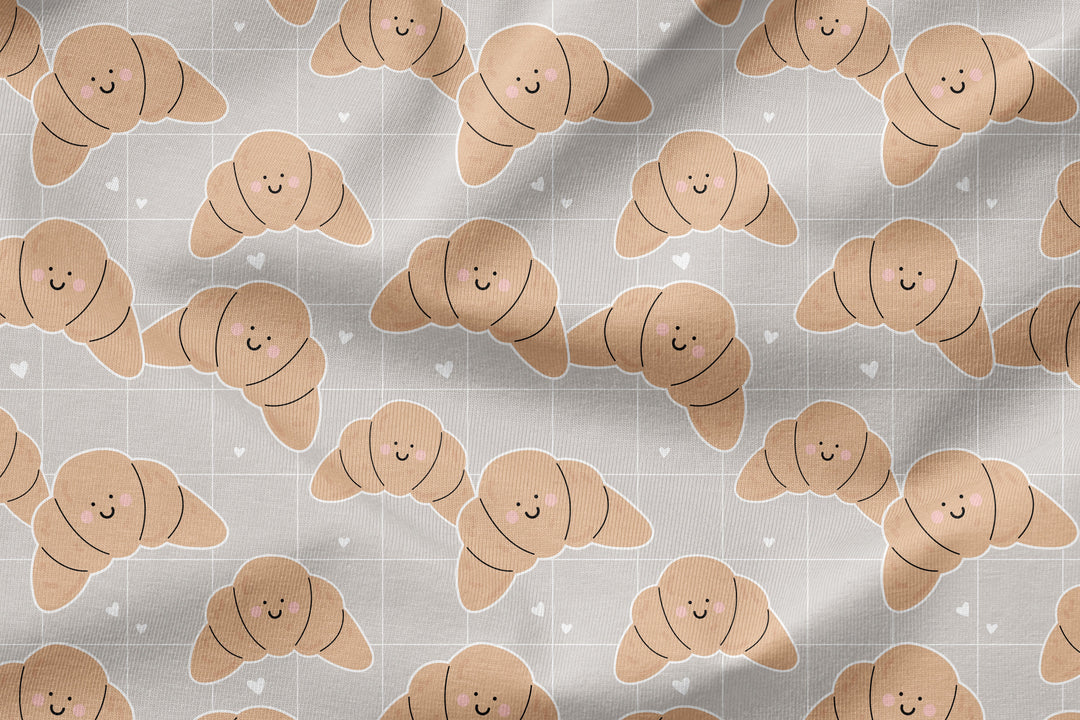 Vorbestellung | "Smiley Croissant Hellgrau" fadenwunsch 