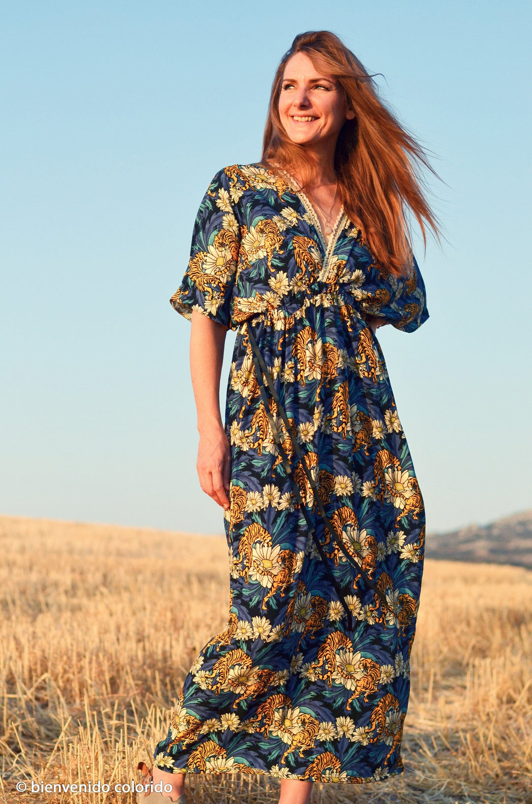 Viskose | Tiger Bloom | Blau Swafing 