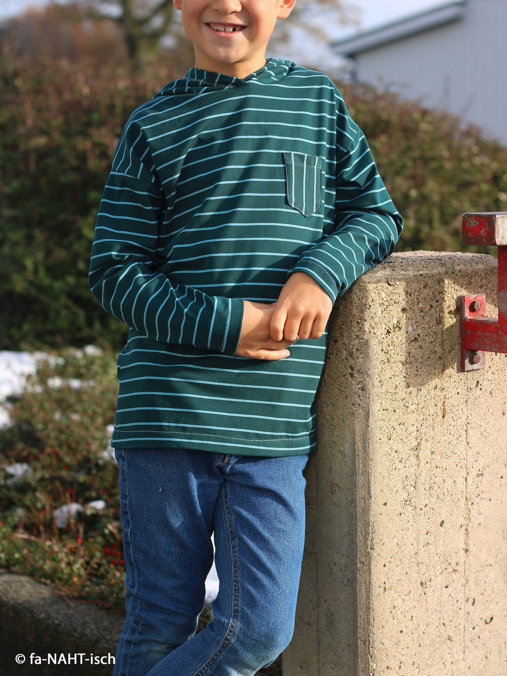 Jersey Streifen Pertol-Blau | Herbst Winter 25 Fadenwunsch 