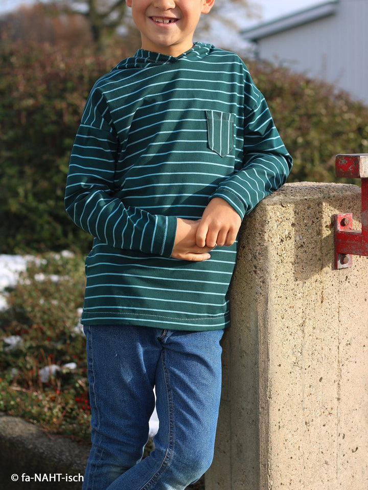 Jersey Streifen Pertol-Blau | Herbst Winter 25 Fadenwunsch 