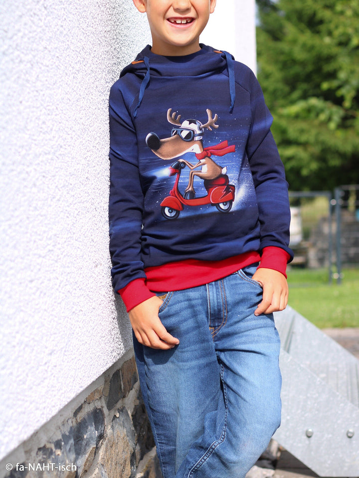 "Panel French Terry - Rentier auf Roller von Thorsten Berger aus der Winter Moods Kollektion" (Kopie) fadenwunsch 