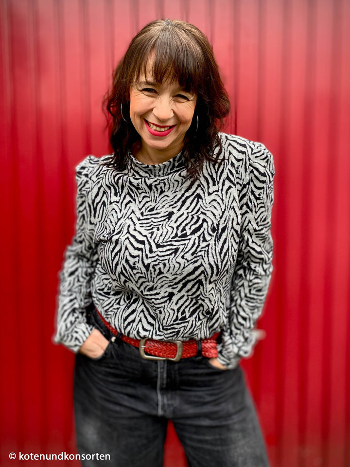 Jacquard-Jersey Emily | „Zebra“ – Naturweiß/Schwarz