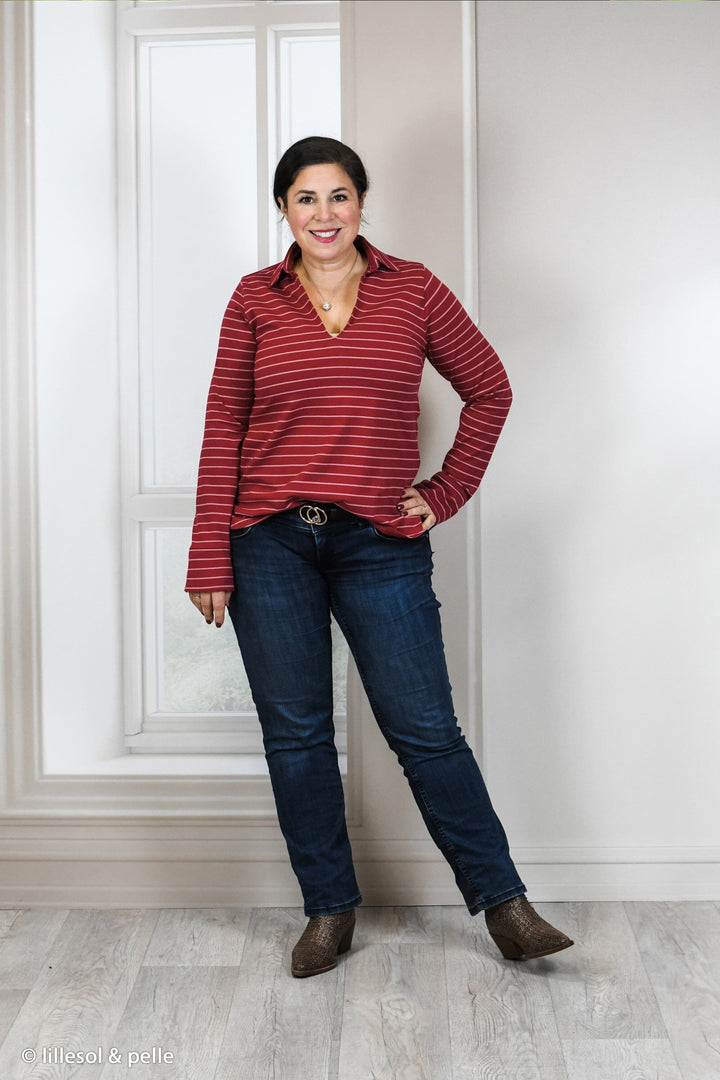 Jersey Streifen Burgundy-Blush | Herbst Winter 25 Fadenwunsch 