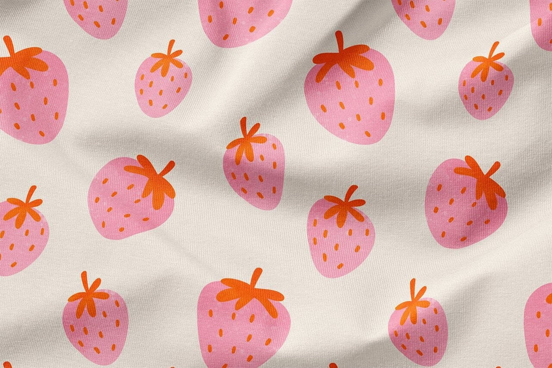 Vorbestellung | „Fruchtverliebt - Erdbeerliebe auf Beige" fadenwunsch 