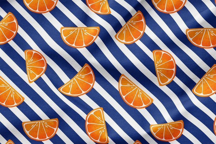 Vorbestellung | „Fruchtverliebt - Orangenglück Streifen Blau" fadenwunsch 