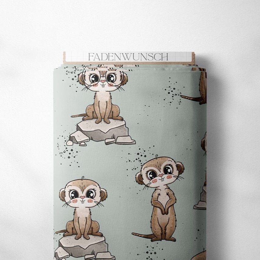French Terry "Erdmännchen - Mint" fadenwunsch 