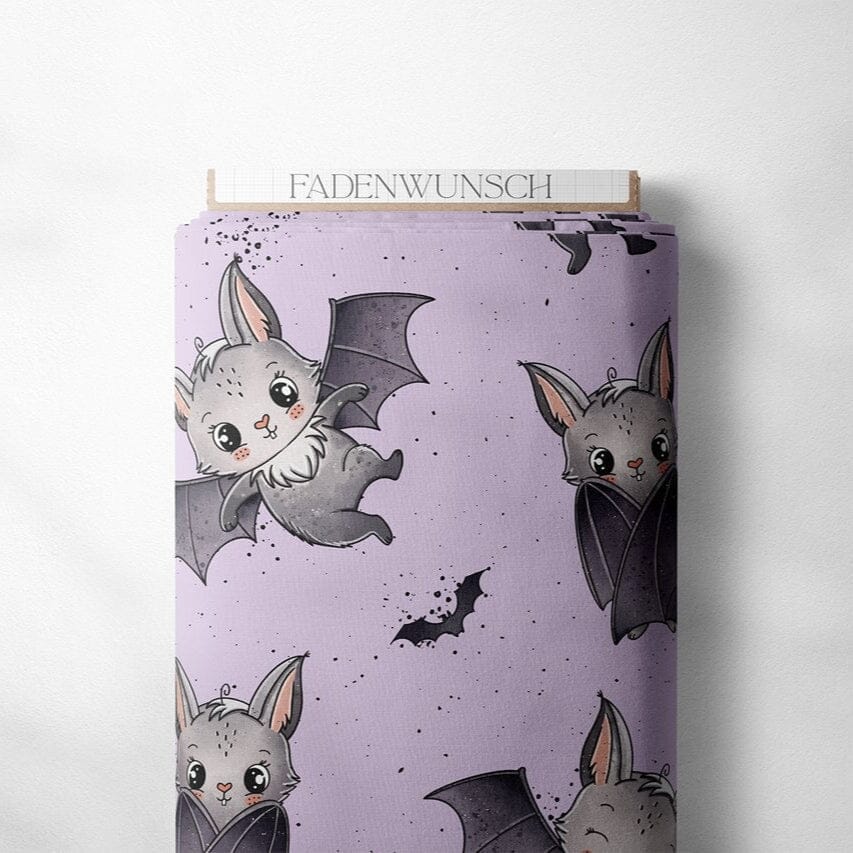 Jersey "Fledermaus - Fledi Fussel - Flieder" | Halloween Stoffe 2025 fadenwunsch 