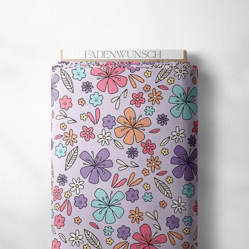 Jersey "Floral Time - helles Flieder" fadenwunsch 