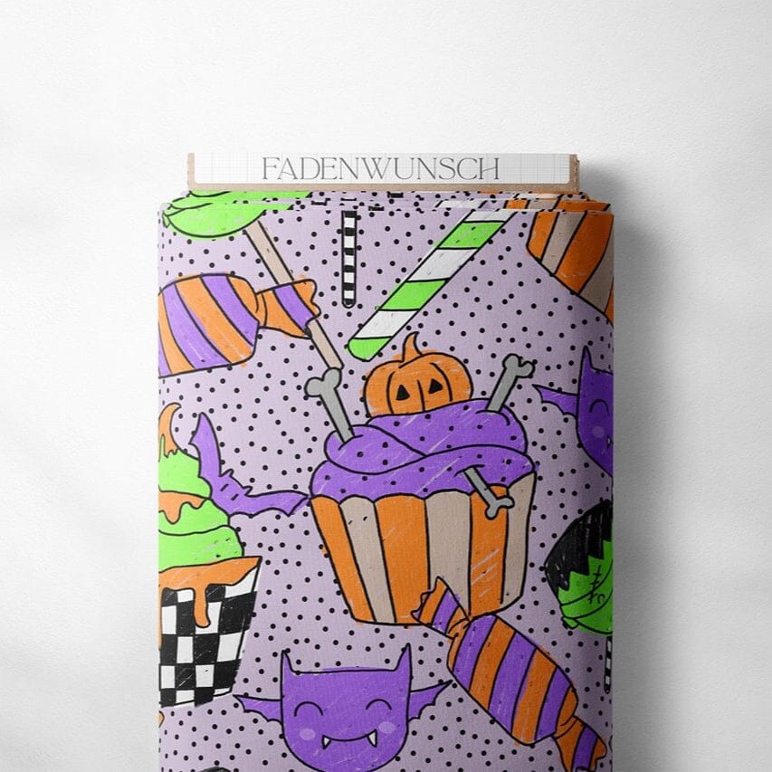 Jersey "Halloween-Sweets - Flieder" | Halloween Stoffe 2025 fadenwunsch 