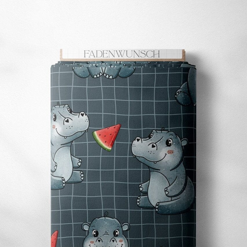 "Hippo - Blaugrau" fadenwunsch 