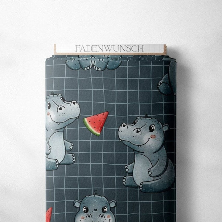 "Hippo - Blaugrau" fadenwunsch 