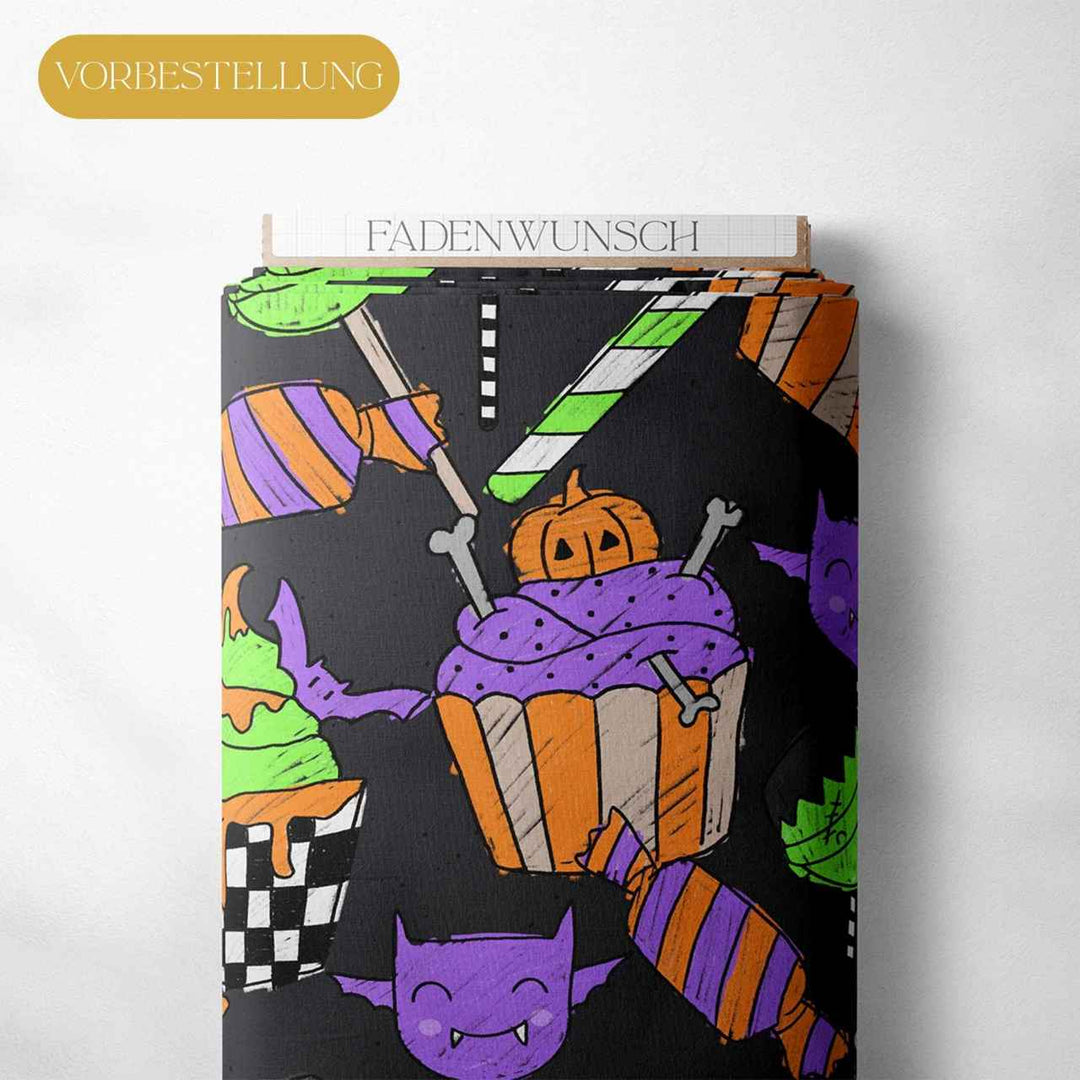 Vorbestellung | "Halloween-Sweets - Anthrazit" | Halloween Stoffe 2025 fadenwunsch 