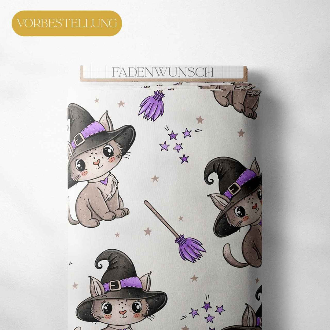 Vorbestellung | "Magic Kitty - Lila" | Halloween Stoffe 2025 fadenwunsch 