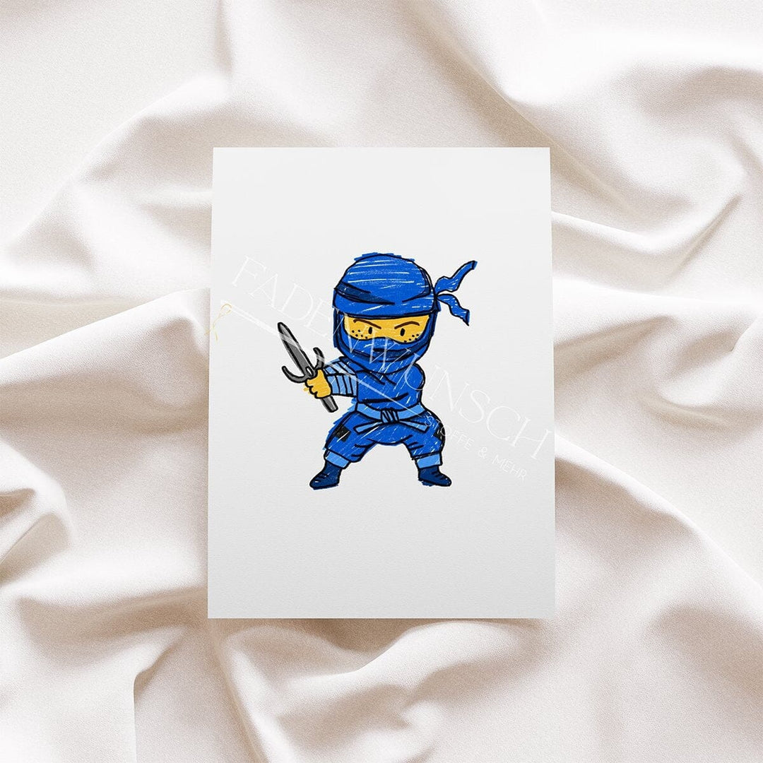 Vorbestellung | Bügelbild "blaue Ninja" fadenwunsch 