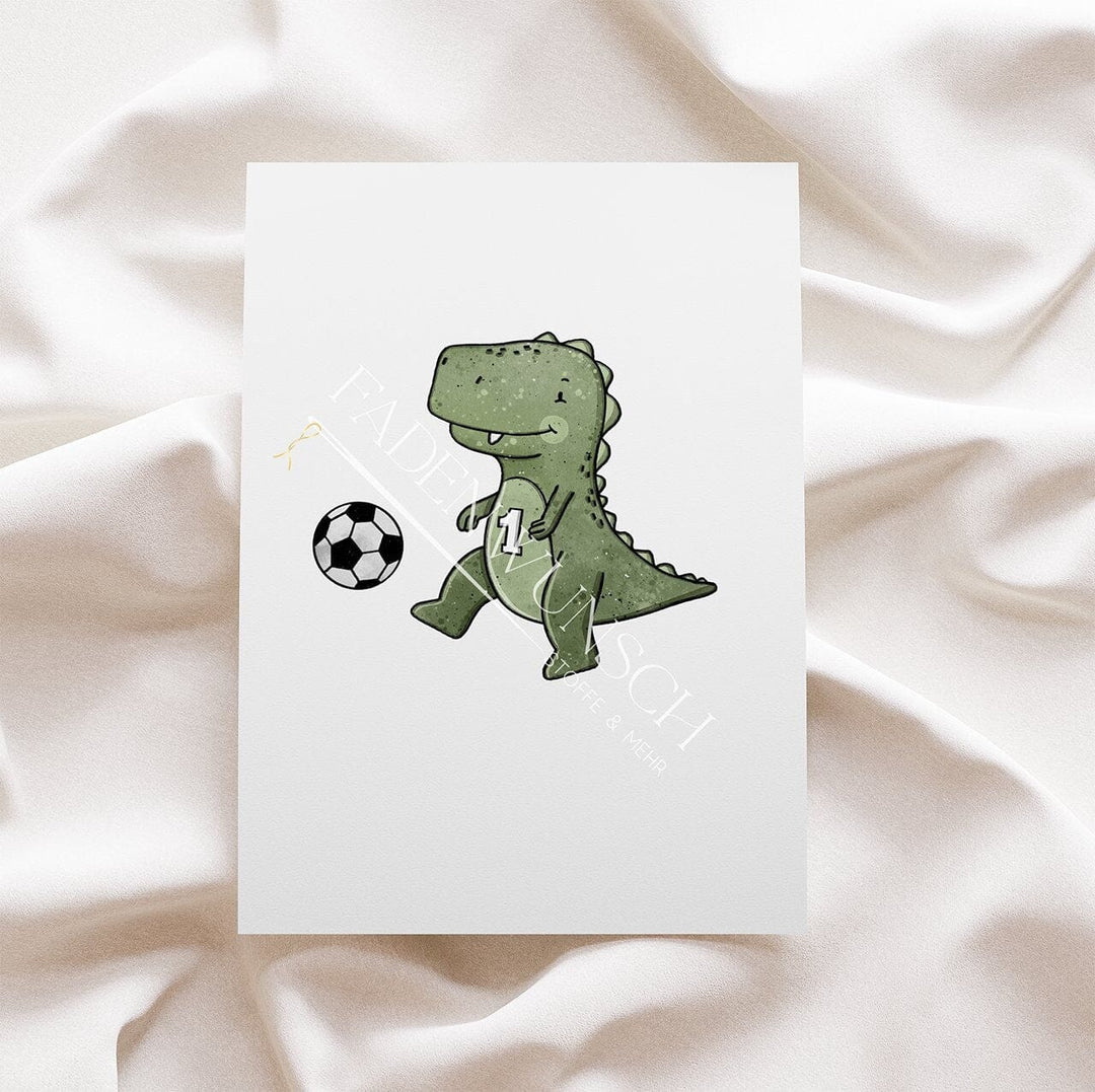 Vorbestellung | Bügelbild "Dino Fußball" fadenwunsch 