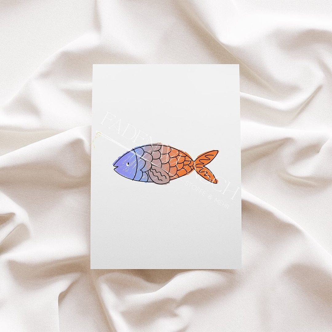 Vorbestellung | Bügelbild "Fische - Lila/Orange" fadenwunsch 