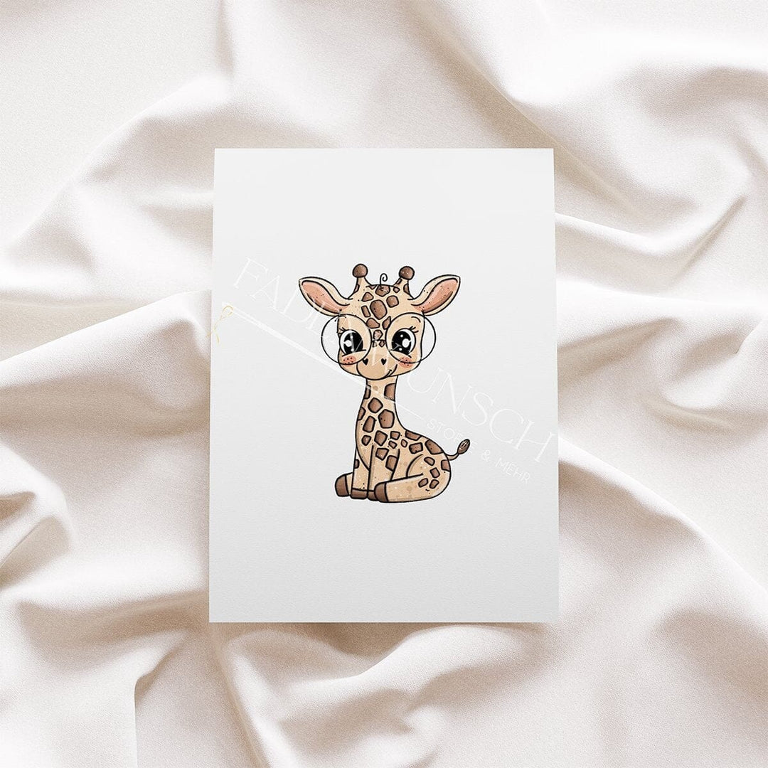 Vorbestellung | Bügelbild "Giraffe Gina - mit Brille" fadenwunsch 