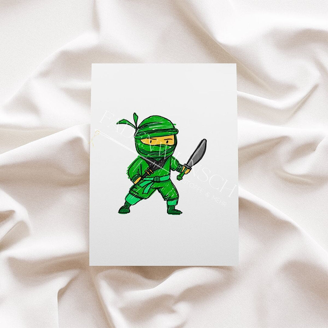 Vorbestellung | Bügelbild "grüner Ninja" fadenwunsch 