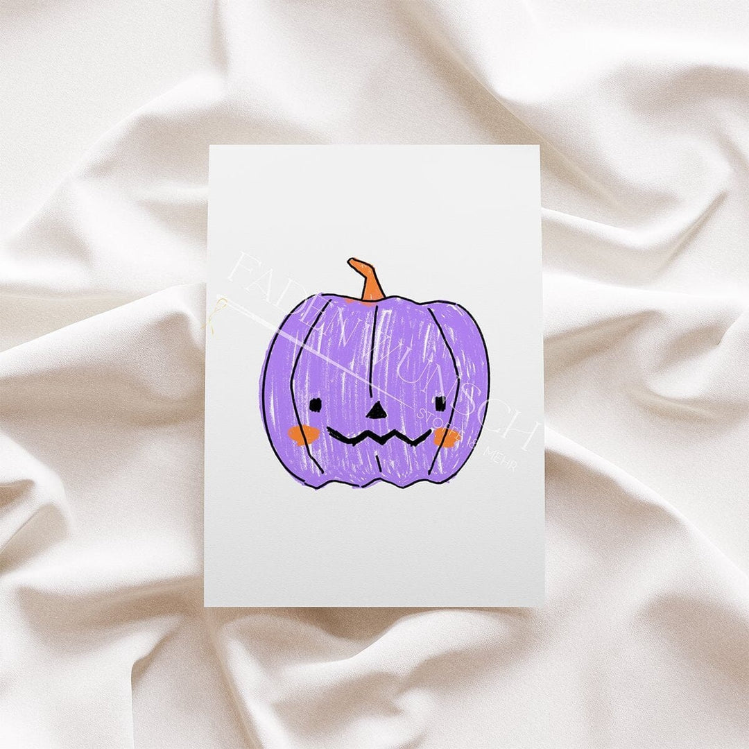 Vorbestellung | Bügelbild "Kürbis Scratch - Lila" | Halloween fadenwunsch 
