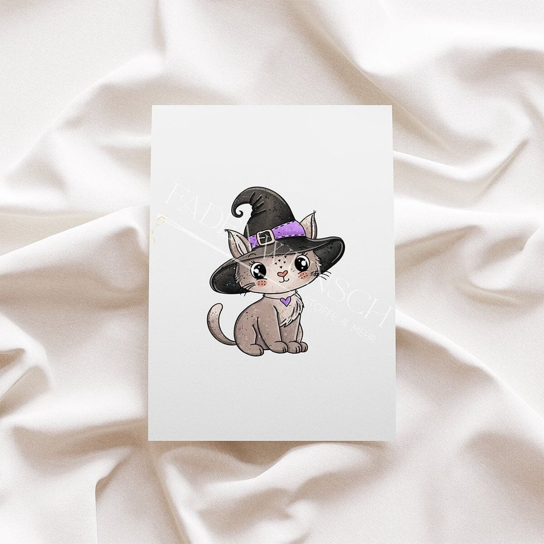Vorbestellung | Bügelbild "Magic Kitty - Lila" | Halloween fadenwunsch 