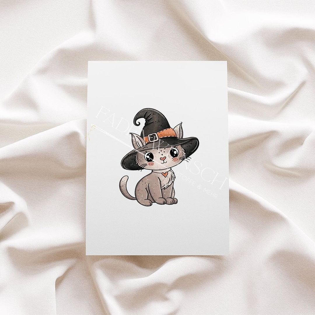 Vorbestellung | Bügelbild "Magic Kitty - Orange" | Halloween fadenwunsch 