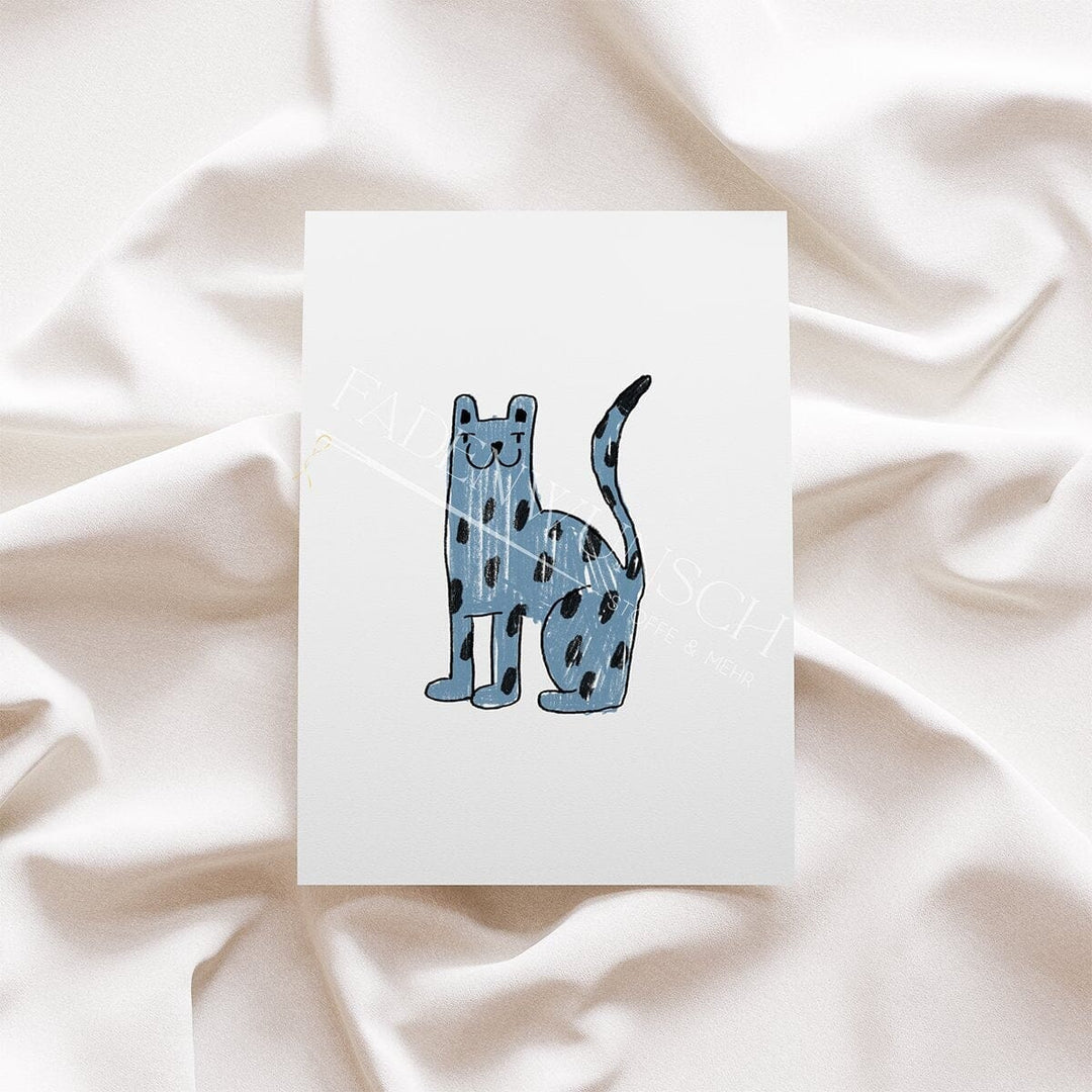 Vorbestellung | Bügelbild "Wild Scratch - Leopard Blau" fadenwunsch 