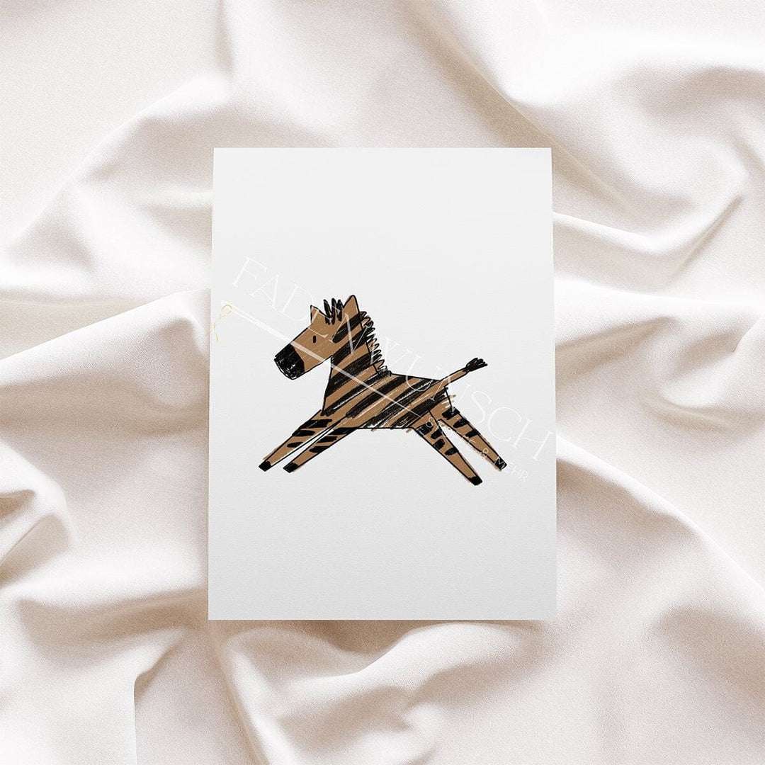 Vorbestellung | Bügelbild "Wild Scratch - Zebra Braun" fadenwunsch 