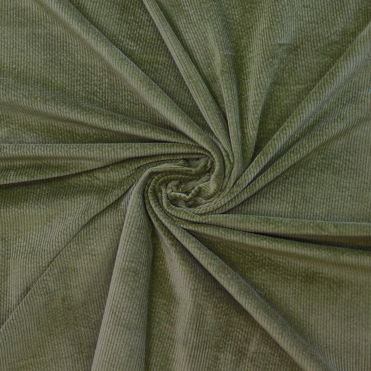Feincord Stretch Uni – Olivegrün