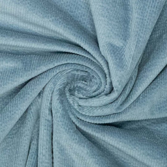 Feincord Stretch Uni – Rauchblau